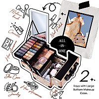 Joligrace Bohemian Makeup Train Case Portable Travel Cosmetic Box With Mirror 2 Trays Makeup Organizer Case For Cosmetics Suppli