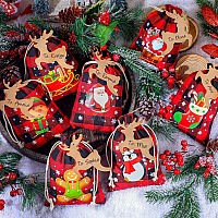 24 Pieces Christmas Burlap Gift Bags Christmas Treat Bags With Drawstrings Small Christmas Gift Goody Bags For Xmas Holiday New