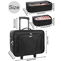 Monstina Rolling Makeup Train Casetrolley Cosmetic Case3Layer Cosmetic Organizerextra Large Makeup Travel Bag For Hairstylis