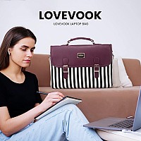 Lovevook Computer Bag Laptop Bag For Women Cute Laptop Messenger Bag For Work Collegewine Red