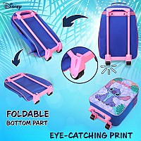 Disney Stitch Kids Suitcase For Girls Foldable Trolley Hand Luggage Bag Carry On Minnie Mouse Travel Bag With Wheels Cabin Bag W