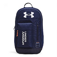 Under Armour Unisexadult Halftime Backpack 410 Midnight Navydark Tangerinewhite One Size Fits All