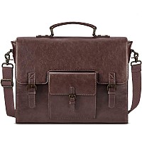 Leather Messenger Bag For Men 156 Inch Waterproof Vintage Leather Laptop Briefcase Large Satchel Shoulder Bag Office Travel Col