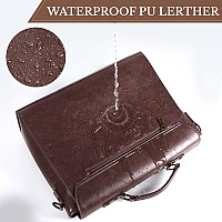 Leather Messenger Bag For Men 156 Inch Waterproof Vintage Leather Laptop Briefcase Large Satchel Shoulder Bag Office Travel Col