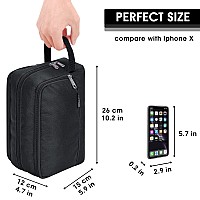 Toiletry Bag For Men Hanging Dopp Kit Water Resistant Shaving Bag Small Toiletry Bag For Traveling Pure Black