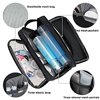 Toiletry Bag For Men Hanging Dopp Kit Water Resistant Shaving Bag Small Toiletry Bag For Traveling Pure Black