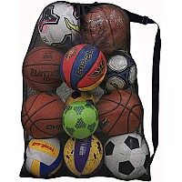 Heavy Duty Sports Ball Bagdrawstring Mesh Ball Bags Extra Large Soccer Ball Bag Work For Coach Basketballfootball Volleyball