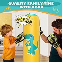 Qpau Inflatable Punching Bag 48 Inch Stable Inflatable Boxing Bag For 36 Kidsdinosaur Toy Gifts For Boys And Girls Kids Bo