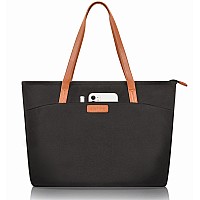 Prite Laptop Tote Bag For Women Shoulder Bag With 16 Computer Compartment For Work Travelblack