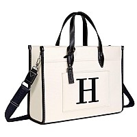 Topdesign Initial Laptop Tote Bag For Women Stylish Canvas Bag For 156 Inch Computer Personalized Monogrammed Work Purse Lar