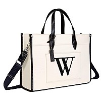 Topdesign Initial Laptop Tote Bag For Women Stylish Canvas Bag For 156 Inch Computer Personalized Monogrammed Work Purse Lar