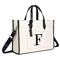 Topdesign Initial Laptop Tote Bag For Women Stylish Canvas Bag For 156 Inch Computer Personalized Monogrammed Work Purse Lar