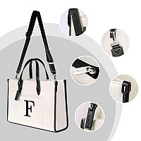 Topdesign Initial Laptop Tote Bag For Women Stylish Canvas Bag For 156 Inch Computer Personalized Monogrammed Work Purse Lar