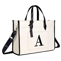 Topdesign Initial Laptop Tote Bag For Women Stylish Canvas Bag For 156 Inch Computer Personalized Monogrammed Work Purse Cas