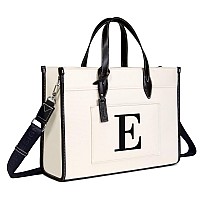 Topdesign Initial Laptop Tote Bag For Women Stylish Canvas Bag For 156 Inch Computer Personalized Monogrammed Work Purse Lar