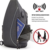 G4Free Canvas Sling Bag Crossbody Backpack With Usb Charging Port Rfid Blocking Hiking Daypack Chest Bag For Women Mendark G