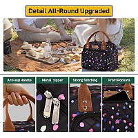 Buringer Homespon Lunch Bag For Woman Man Adults With Front Pocket Insulated Lunch Tote Lunch Box Container For Work Picnic Or T