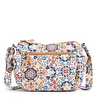 Vera Bradley Womens Cotton On The Go Crossbody Purse Enchanted Mandala Recycled Cotton One Size