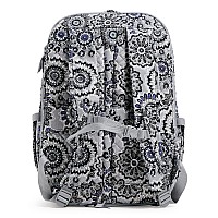 Vera Bradley Womens Cotton Large Travel Backpack Travel Bag Tranquil Medallion Recycled Cotton One Size