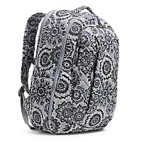 Vera Bradley Womens Cotton Large Travel Backpack Travel Bag Tranquil Medallion Recycled Cotton One Size