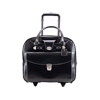 15 Leather Wheeled Ladies Laptop Briefcase