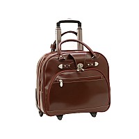 15 Leather Wheeled Ladies Laptop Briefcase