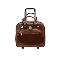 15 Leather Wheeled Ladies Laptop Briefcase