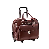 15 Leather Wheeled Ladies Laptop Briefcase