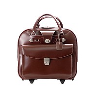 15 Leather Wheeled Ladies Laptop Briefcase