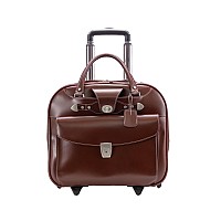 15 Leather Wheeled Ladies Laptop Briefcase