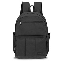 Wrangler Industry Backpack Classic Logo Water Resistant Casual Daypack With Padded Laptop Notebook Sleeve Black