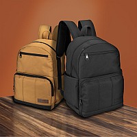 Wrangler Industry Backpack Classic Logo Water Resistant Casual Daypack With Padded Laptop Notebook Sleeve Black