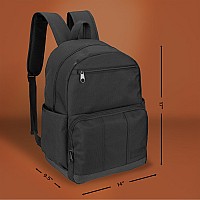 Wrangler Industry Backpack Classic Logo Water Resistant Casual Daypack With Padded Laptop Notebook Sleeve Black