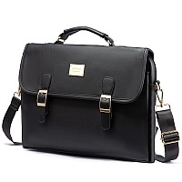 Lovevook Computer Bag Laptop Bag For Women Cute Pu Laptop Messenger Bag For Work Collegeblack