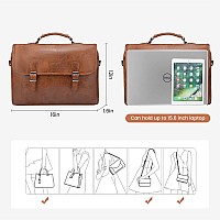 Lovevook Laptop Bag For Women Vintage Leather Messenger Bag Large Briefcase 156 Inch Computer Bag Rugged Satchel Shoulder Bagb