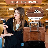 Lovevook Laptop Bag For Women Vintage Leather Messenger Bag Large Briefcase 156 Inch Computer Bag Rugged Satchel Shoulder Bagb