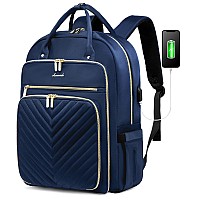 Lovevook 156 Inch Laptop Backpack For Womenfashion Work Travel Backpackwaterproof Day Pack Purse For Teacher Nurse Navy Blue