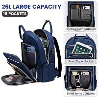 Lovevook 156 Inch Laptop Backpack For Womenfashion Work Travel Backpackwaterproof Day Pack Purse For Teacher Nurse Navy Blue