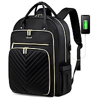 Lovevook Laptop Backpack Women Teacher Backpack173 Inch Laptop Bag With Usb Portwaterproof Daypack For Work Travelblack