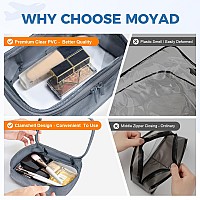 Moyad Clear Toiletry Bag 2 Pack Tsa Approved Quart Size 311 Liquids Pouch For Travelling Airport Cosmetic Bags Mens Womens To