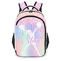 Anneunique Cheerleading Backpack Multifunctional Waterproof Laptop Bag For Travel Gift Colorful Glitter Sparkly Print Simple Che