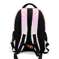 Anneunique Cheerleading Backpack Multifunctional Waterproof Laptop Bag For Travel Gift Colorful Glitter Sparkly Print Simple Che