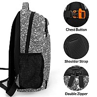 Anneunique Custom Cheerleader Backpack Custom Name Large Capacity Shoulder Bags For Sports Party Bling Sliver Print Simple Cheer