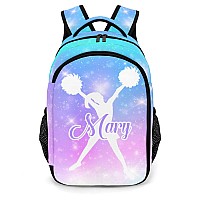 Anneunique Custom Cheerleader Backpack Custom Name Large Capacity Shoulder Bags For Sports Party Colored Starry Simple Cheer