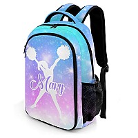 Anneunique Custom Cheerleader Backpack Custom Name Large Capacity Shoulder Bags For Sports Party Colored Starry Simple Cheer