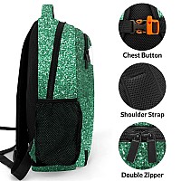 Anneunique Custom Cheerleader Backpack Custom Multifunctional Waterproof Laptop Bag For Travel Gift Green Bling Print Simple Che