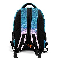 Anneunique Custom Cheerleader Backpack Name Casual Bag Daypack For Women Men Camping Hiking Cheer Girl Mermaid Scales Sparkly Bl