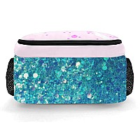 Anneunique Custom Cheerleader Backpack Name Casual Bag Daypack For Women Men Camping Hiking Cheer Girl Mermaid Scales Sparkly Bl