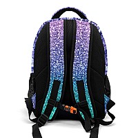 Anneunique Personalized Cheerleader Backpack Multifunctional Waterproof Laptop Bag For Travel Gift Colorful Bling Sparkly Print