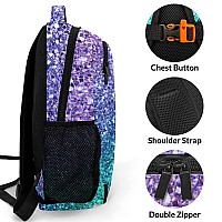 Anneunique Personalized Cheerleader Backpack Multifunctional Waterproof Laptop Bag For Travel Gift Colorful Bling Sparkly Print